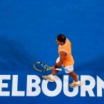 Rafael Nadal durante el partido ante el australiano Matthew Eden correspondiente al Abierto de Australia. EFE/ Lukas Coch