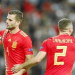 De Gea, Nacho, Carvajal y Sergi Roberto celebran la victoria de España