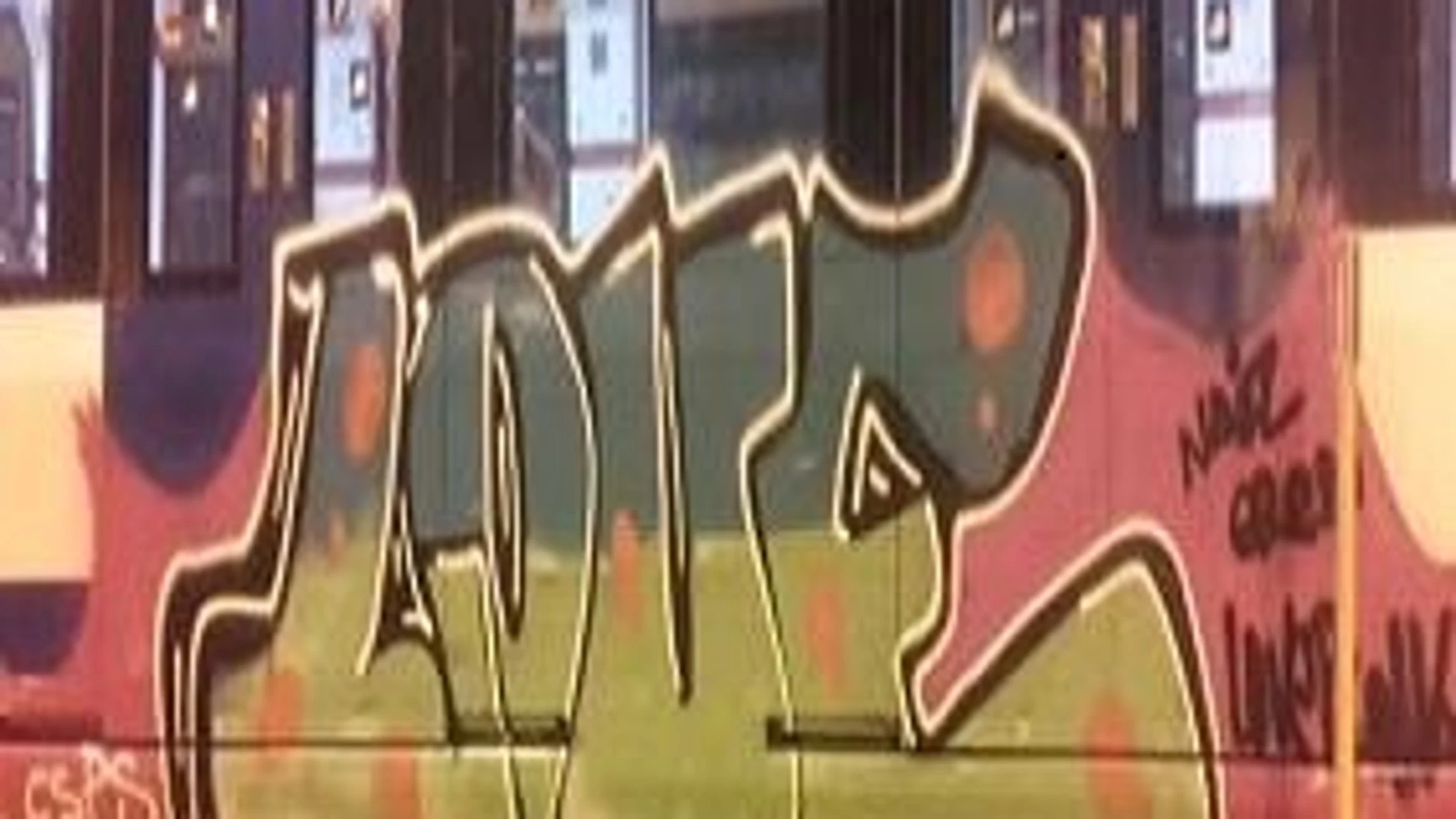 Uno de los grafitis hechos por la joven detenida