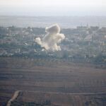 Imagen de archivo de bombardeos en Siria.