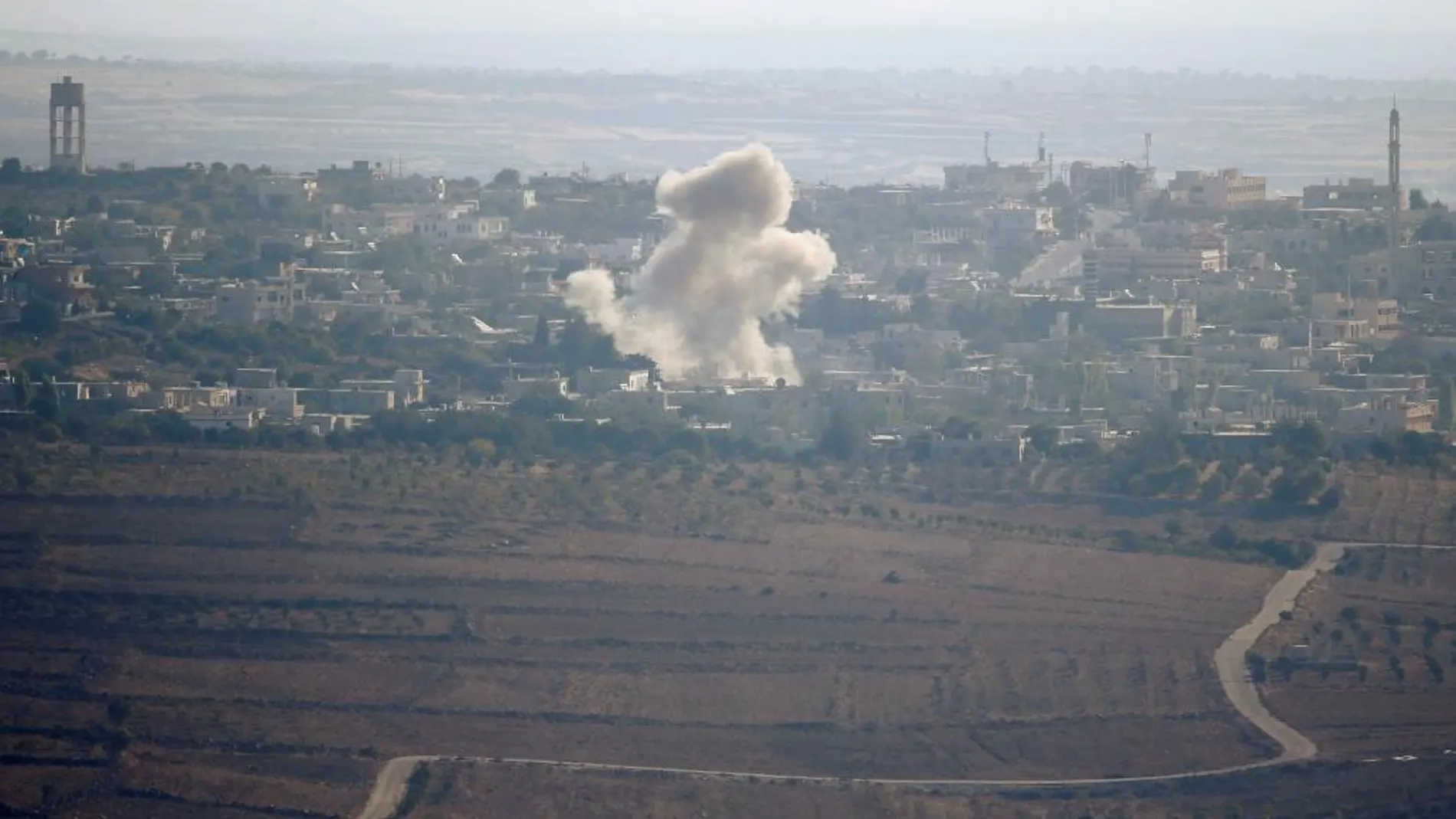Imagen de archivo de bombardeos en Siria.