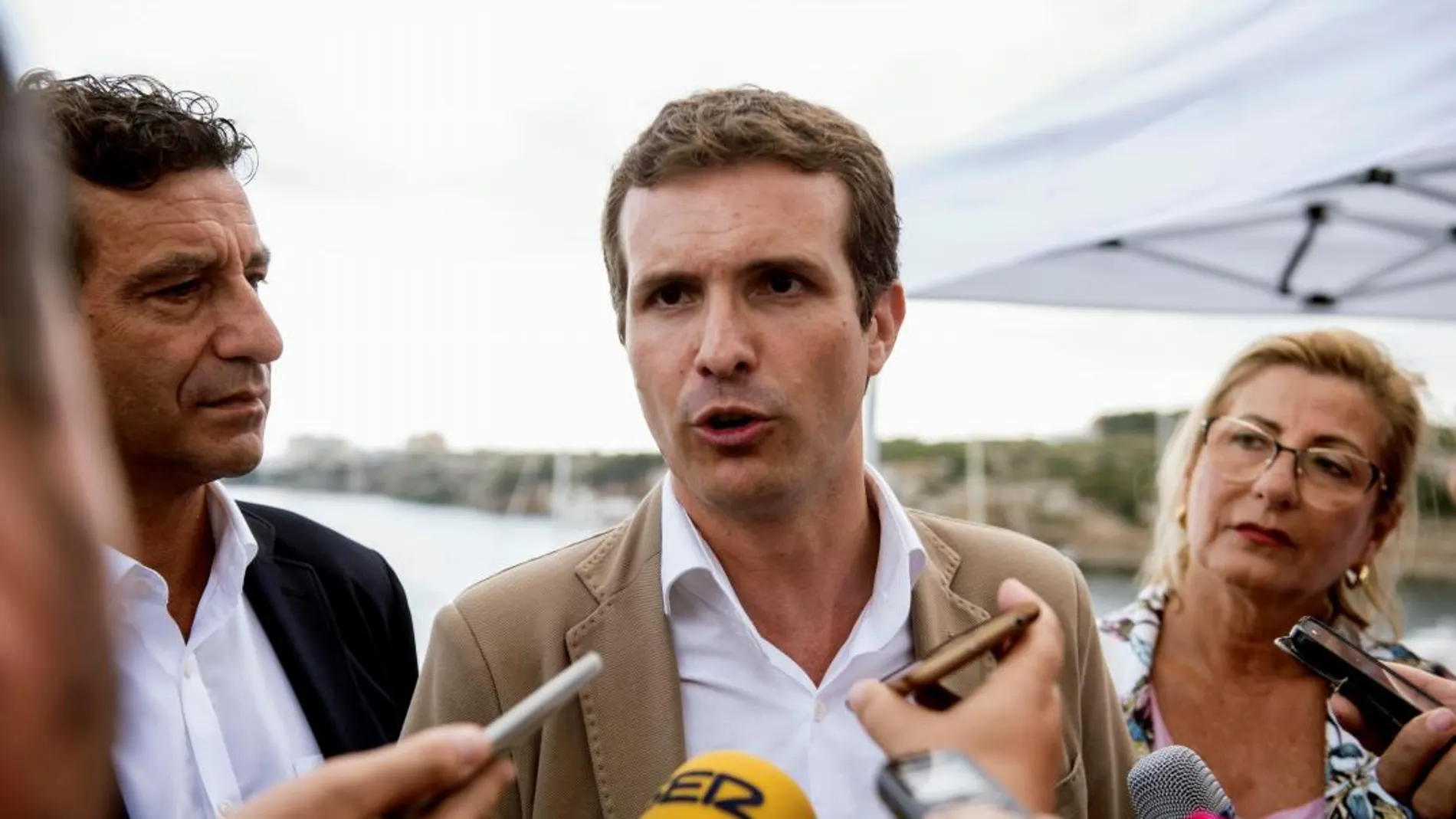 El presidente del PP, Pablo Casado , en el Club Marítimo de Mahón (Menorca)/Foto: Efe