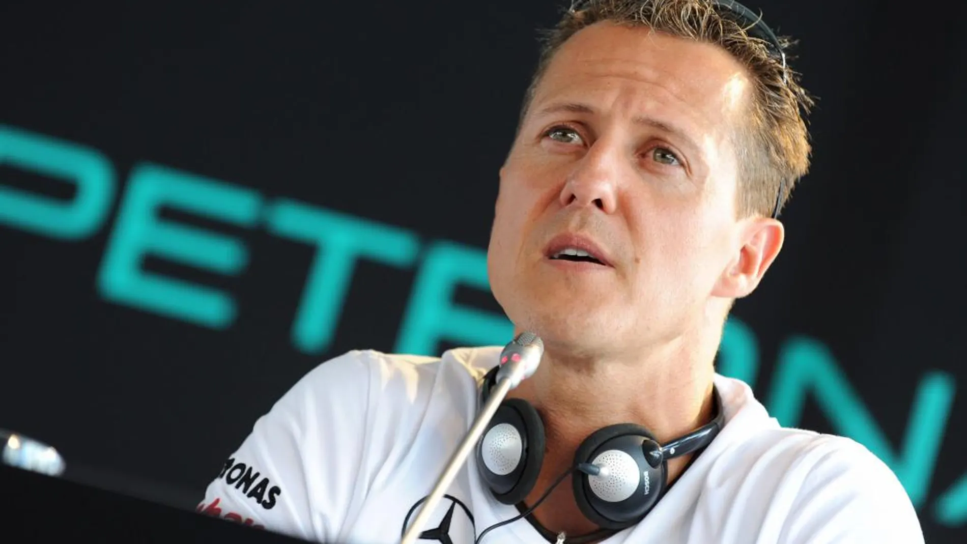 Michael Schumacher durante una rueda de prensa en 2010