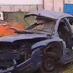El coche de los cuatro fallecidos quedó totalmente destrozado / Foto: Atlas