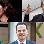 Isabel Díaz Ayuso (PP), Ángel Gabilondo (PSOE), Isabel Serra (Unidas Podemos), Ignacio Aguado (Ciudadanos) y Rocío Monasterio (Vox)