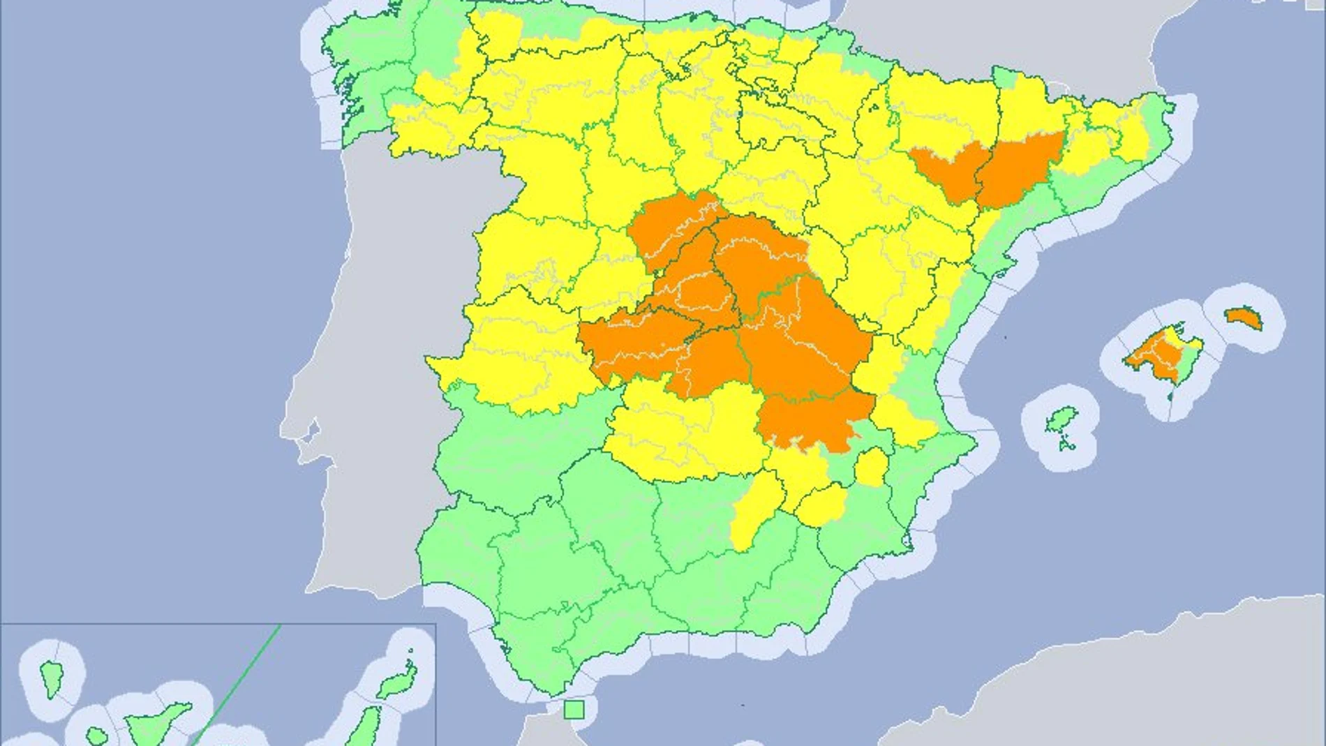 Alerta en todo el centro peninsular por fuertes lluvias y tormentas este viernes