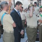 El general José Rivas y el presidente del Real Valladolid, Carlos Suárez, en el acto