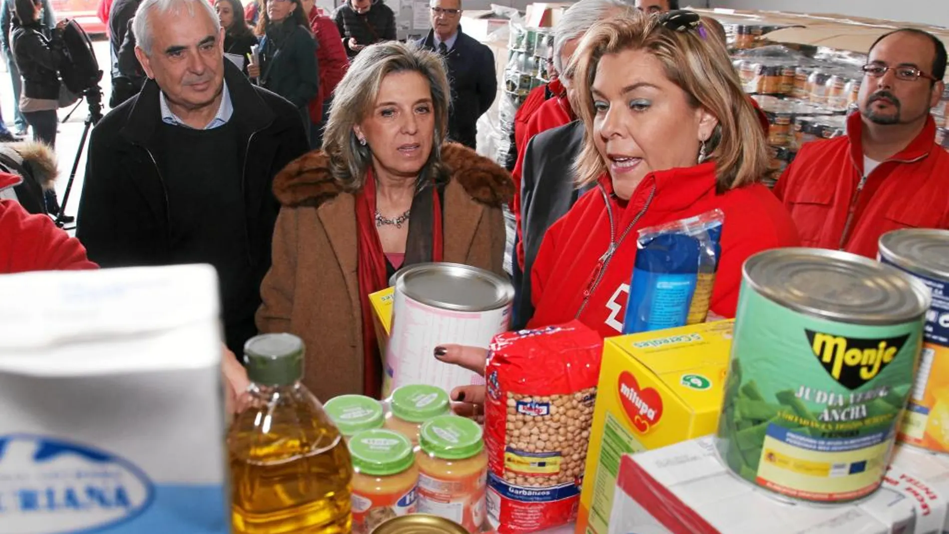 La delegada del Gobierno en Castilla y León, María José Salgueiro, visita el almacén de Cruz Roja