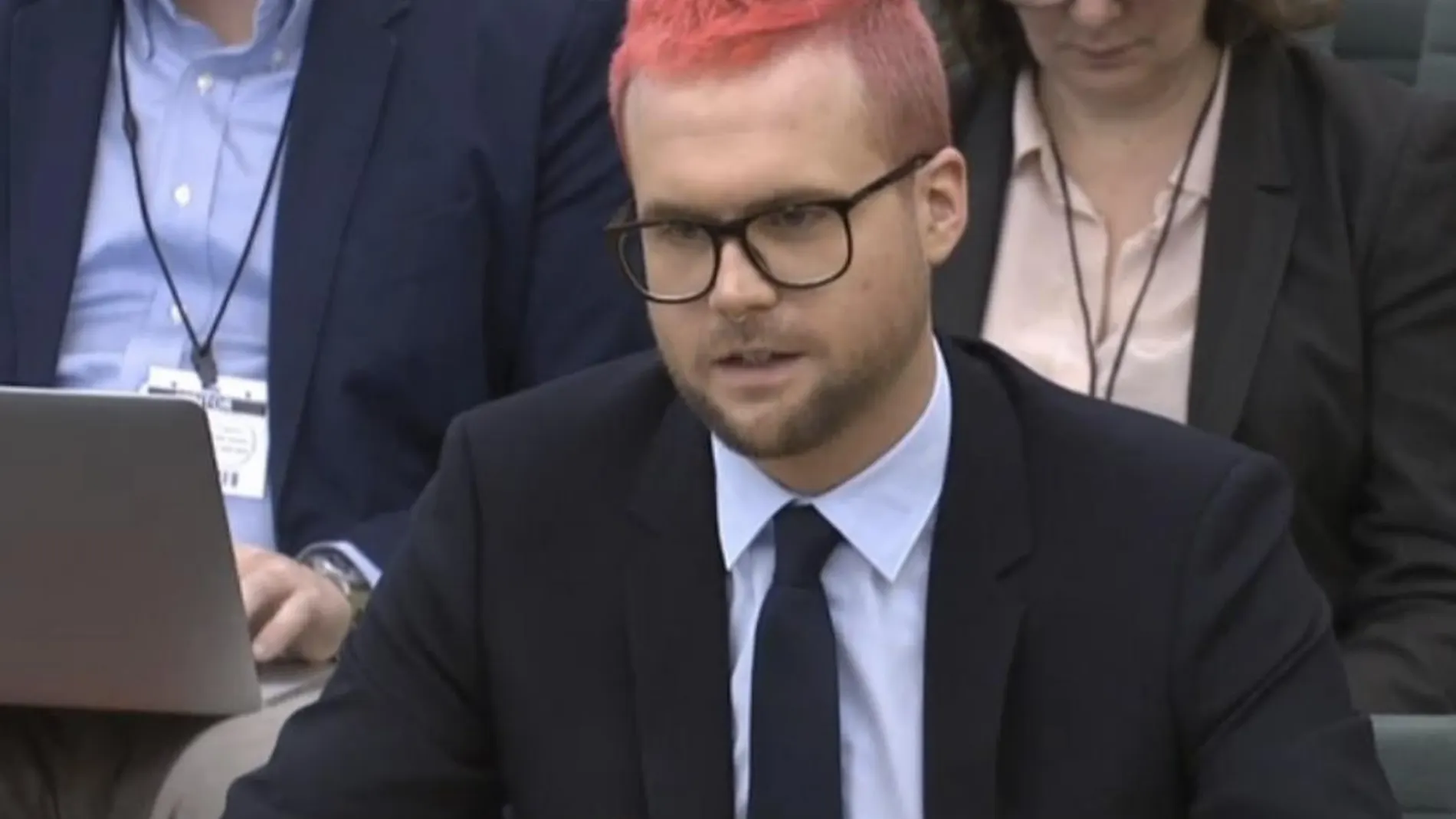Chris Wylie durante su comparecencia en el Parlamento británico