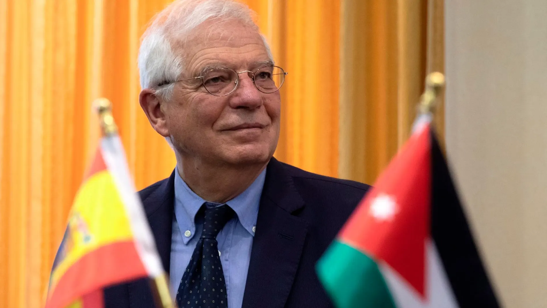 El ministro español de Asuntos Exteriores, Unión Europea y Cooperación, Josep Borrell, hoy en Ammán (Jordania)