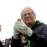Quim Torra, hoy tras ascender al Puigsacalm. (Twitter)