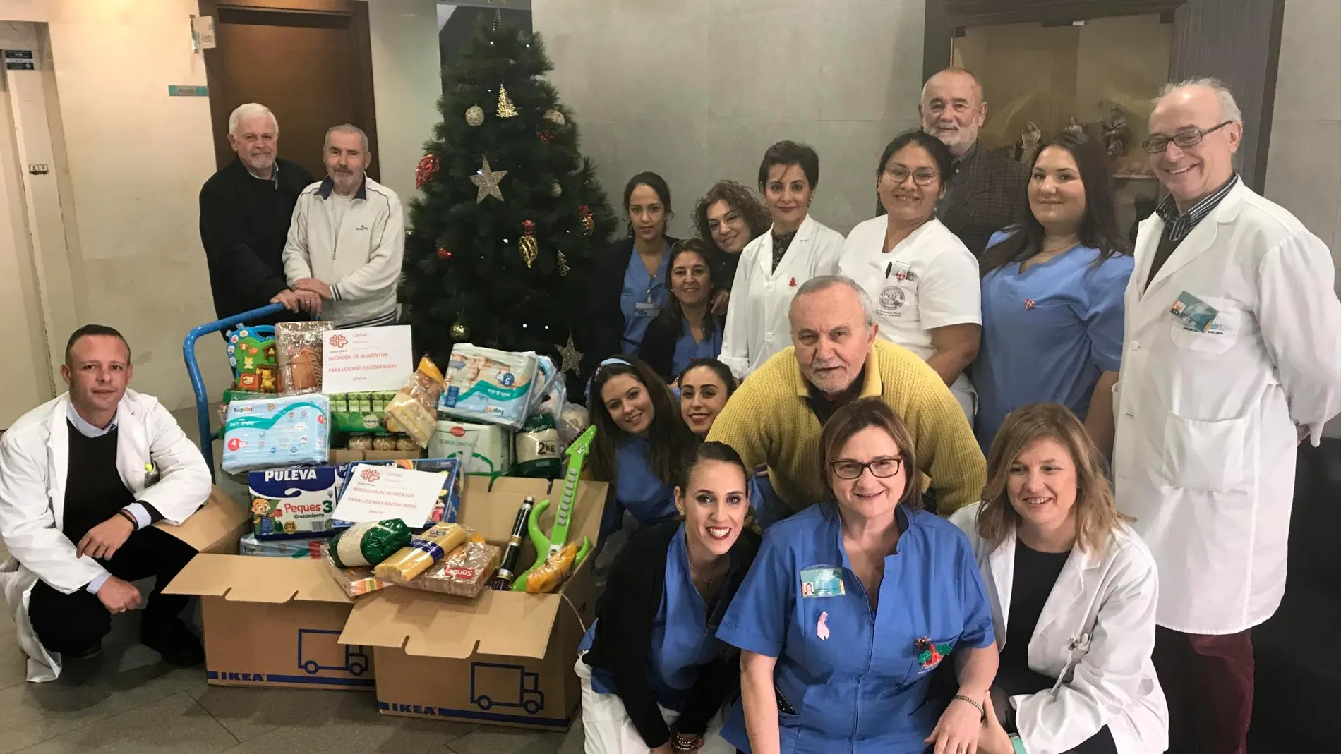 El Hospital de Molina de Segura ha recogido alimentos durante varias semanas para entregar a las familias con menos recursos