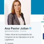 Ana Pastor ya ha actualizado su cargo en Twitter