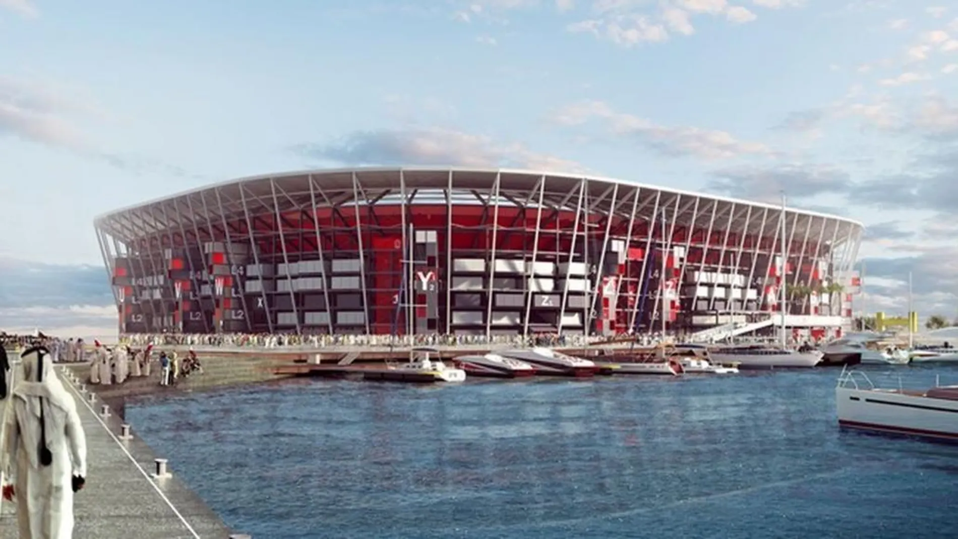 Imagen del estadio Ras Abu Aboud para el Mundial de Qatar 2022/FIFA