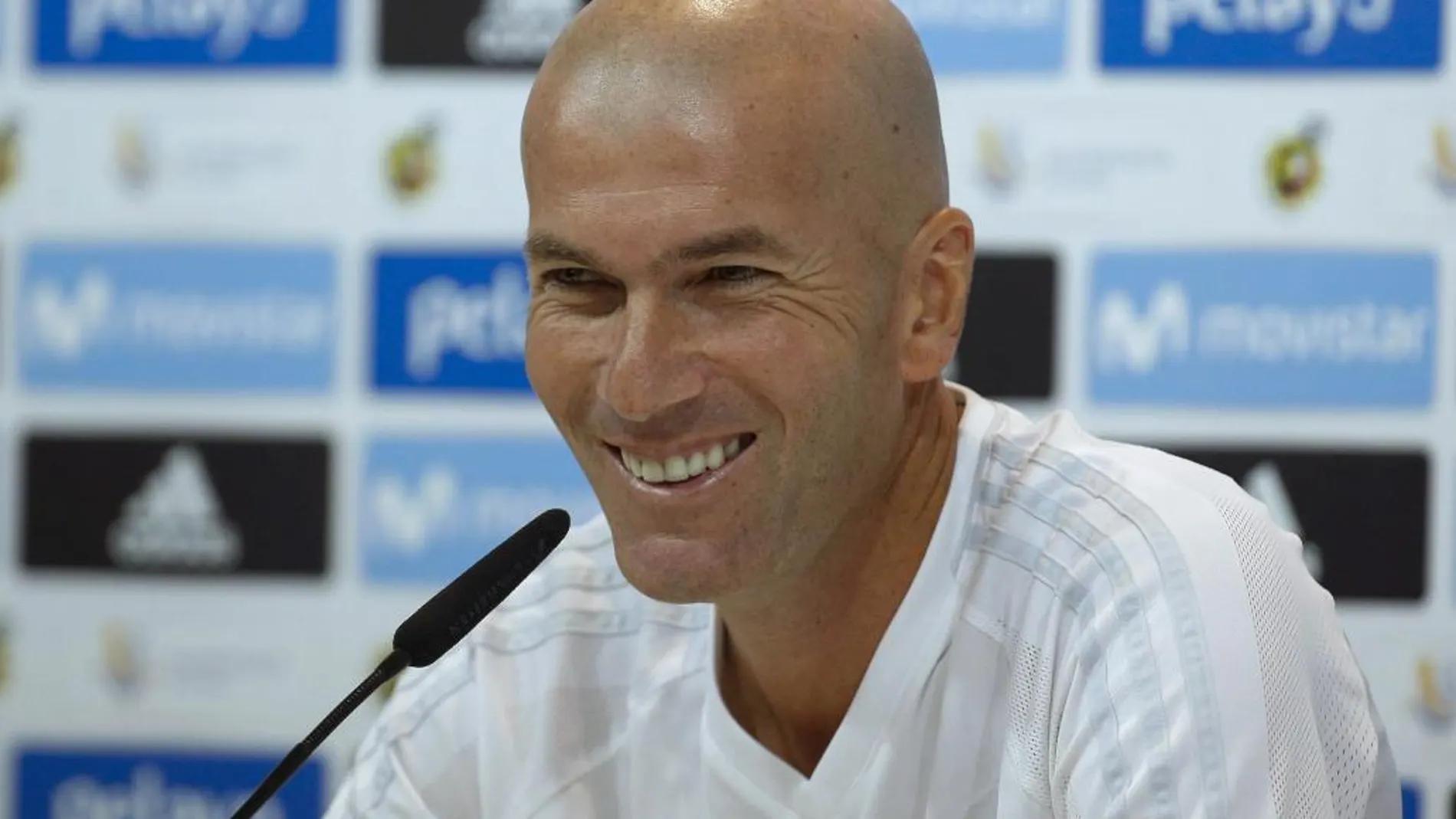 Zinedine Zidane, durante la rueda de prensa ofrecida hoy