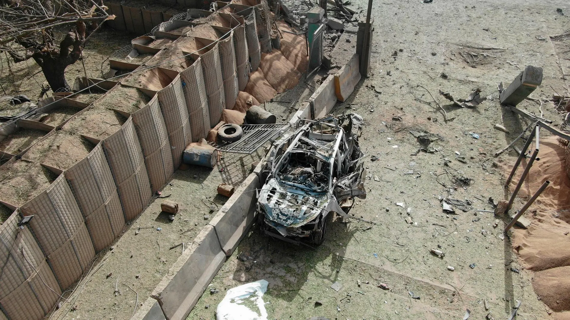 Detalle del vehículo implicado en el ataque contra los militares españoles en Mali