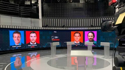 Imagen del plató en el que se celebrará el debate