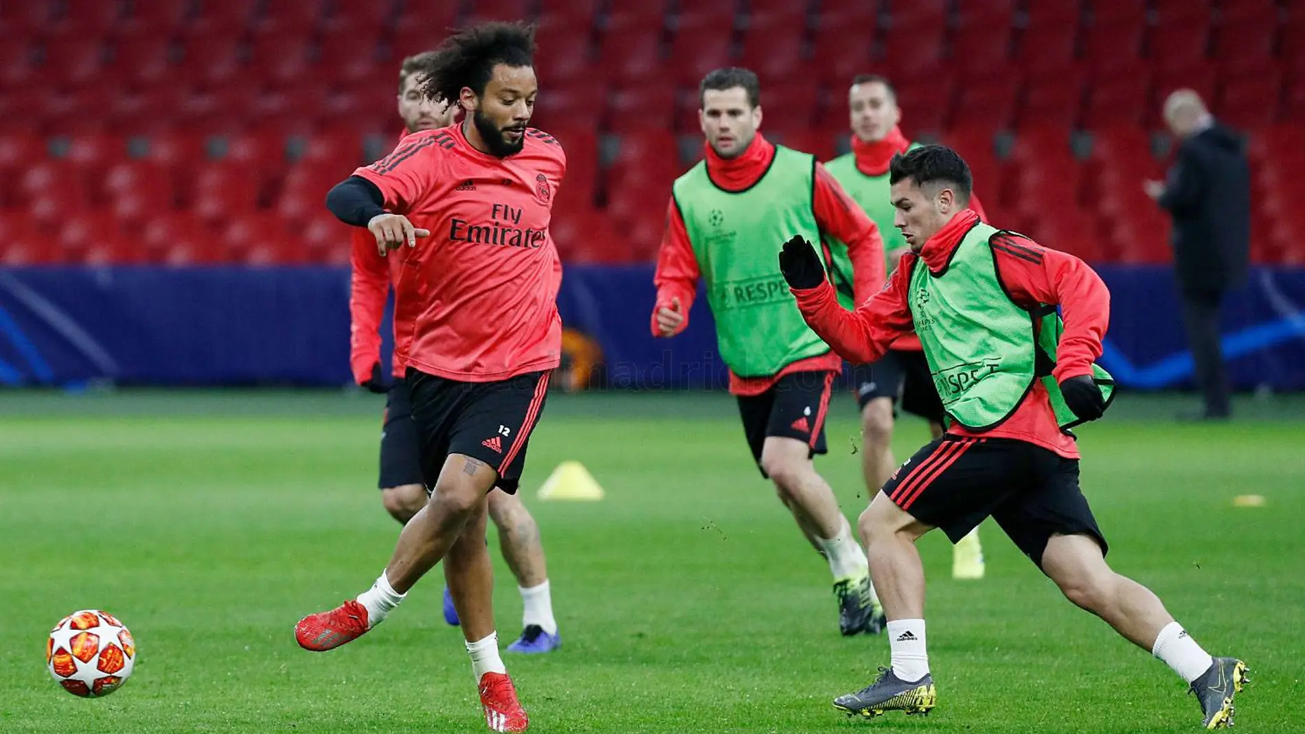 Marcelo, en el entrenamiento en Ámsterdam