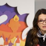 La vicepresidenta del Consell, Mónica Oltra, ayer durante la rueda de prensa posterior a la reunión del Gobierno valenciano