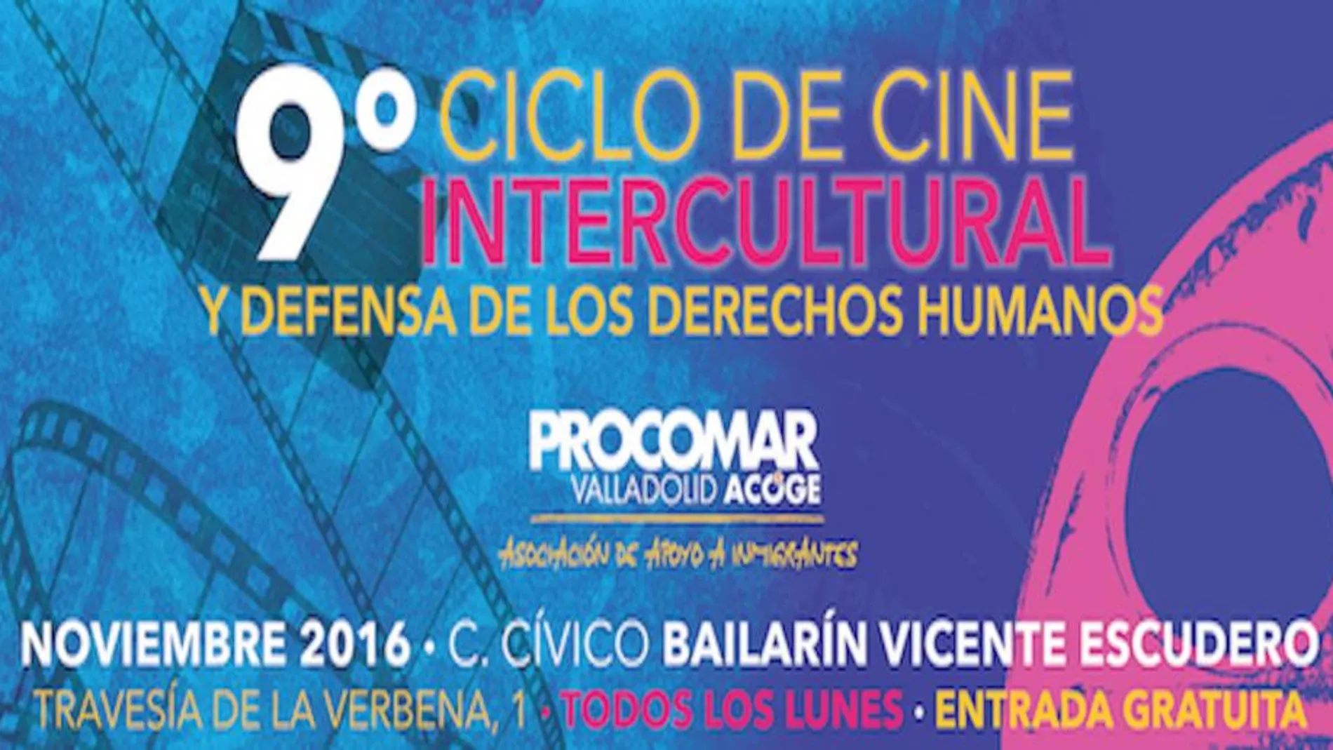 Valladolid acoge el IX Ciclo de Cine Intercultural y de Defensa de los Derechos Humanos con la organización de Procomar