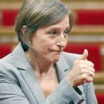 La presidenta del Parlament de Catalunya, Carme Forcadell, durante la sesión de control al gobierno catalán.