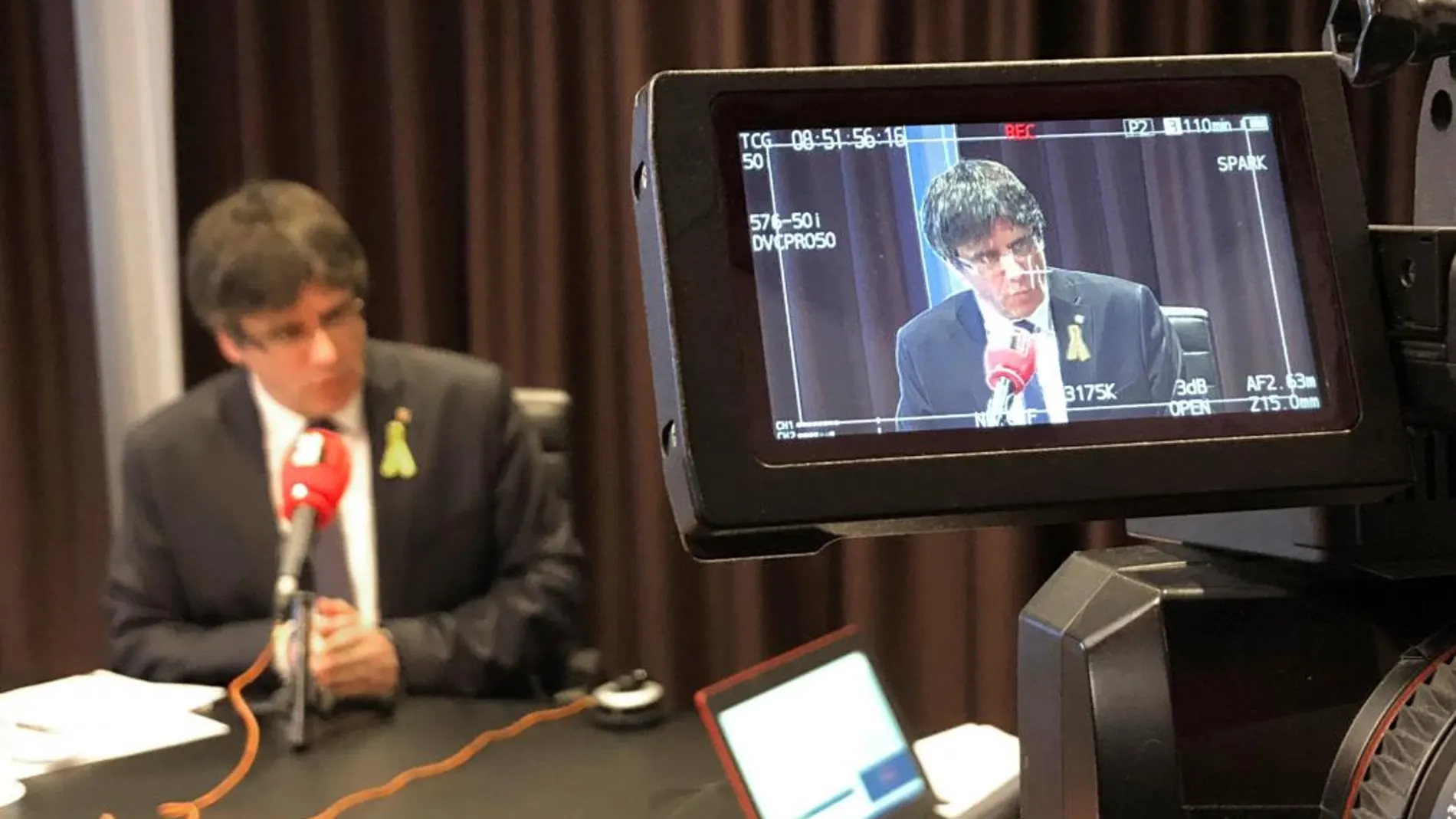 Carles Puigdemont, durante una entrevista en RAC1