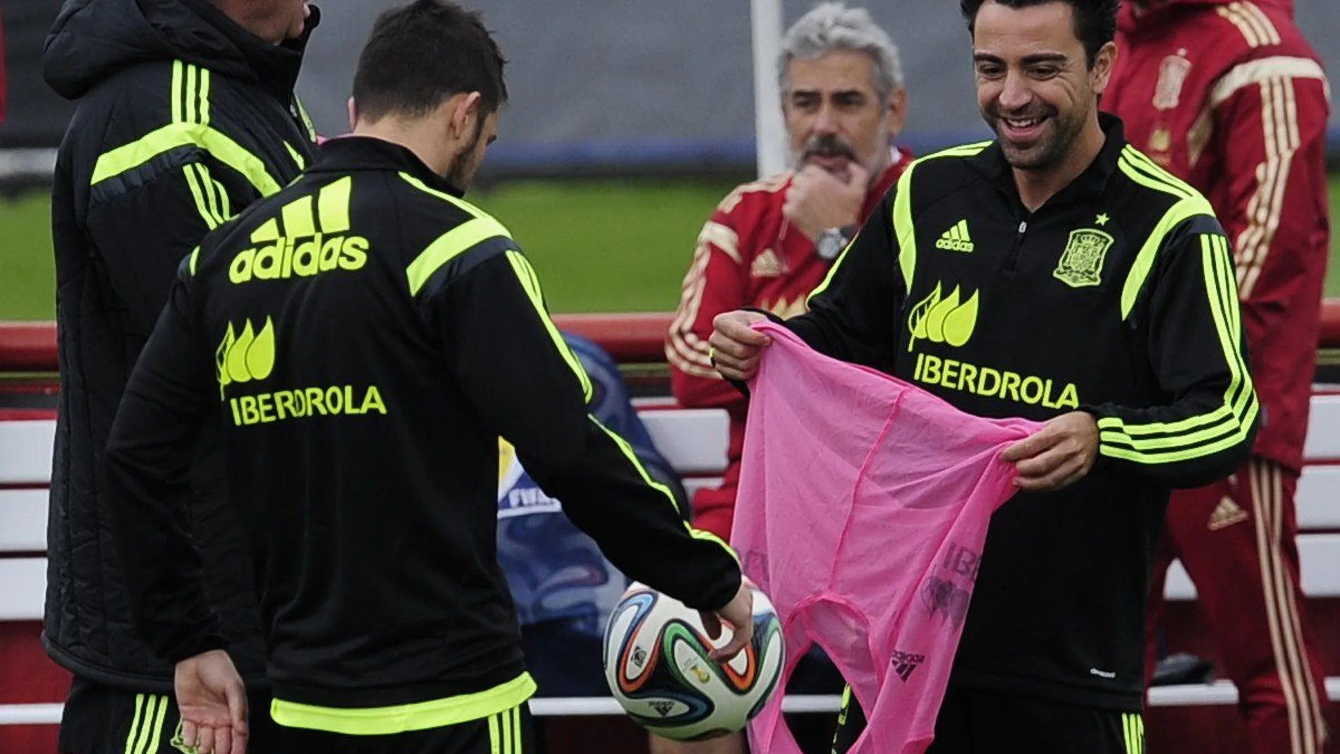 Xavi Hernández en su última concentración con la selección española en 2014