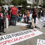 Manifestación contra los fondos buitre propietarios de vivienda en Madrid