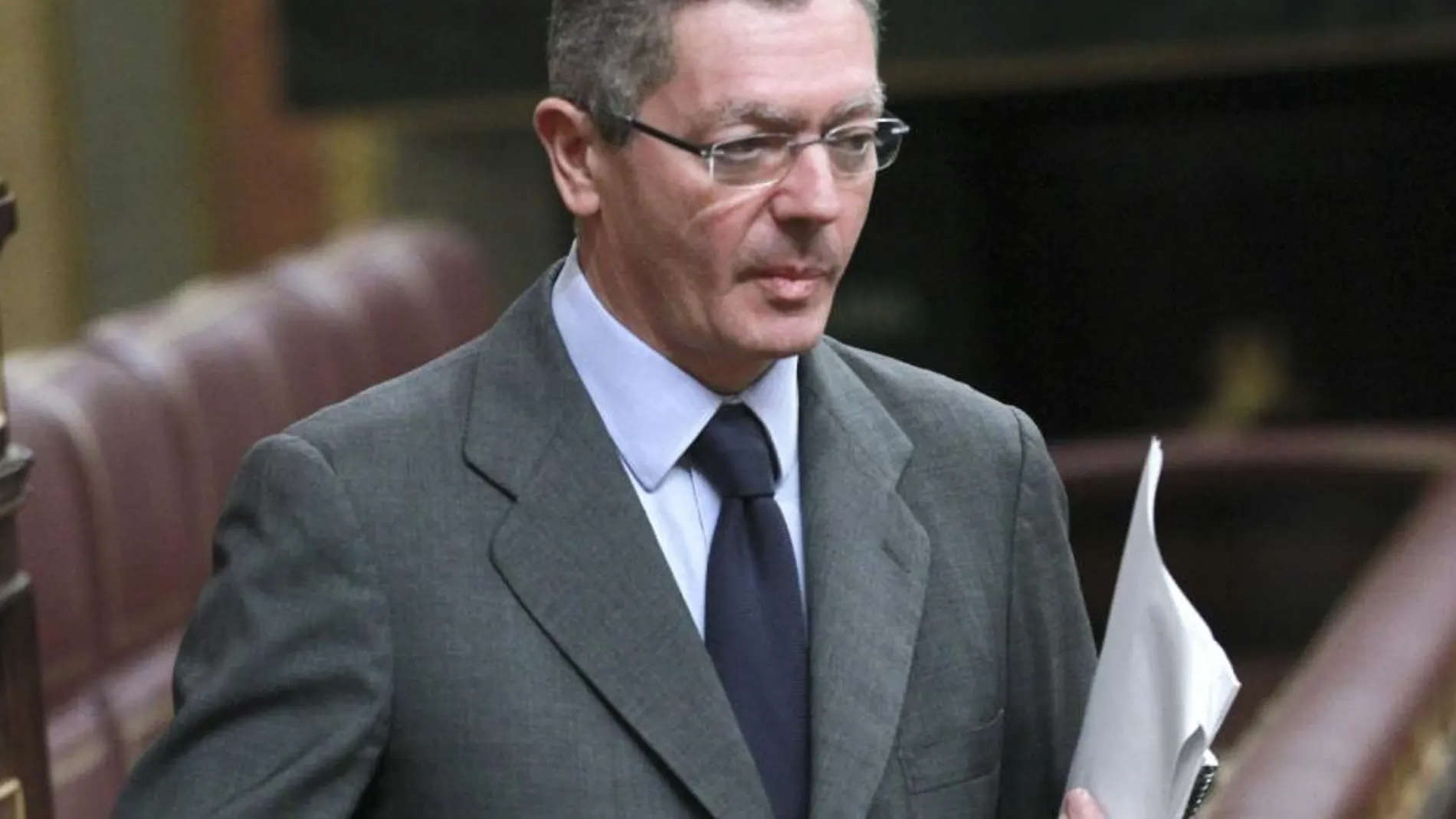 El ministro de Justicia, Alberto Ruiz Gallardón, en el Congreso de los Diputados.