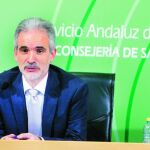 El consejero de Salud, Aquilino Alonso, en una comparecencia ante los medios de comunicación.