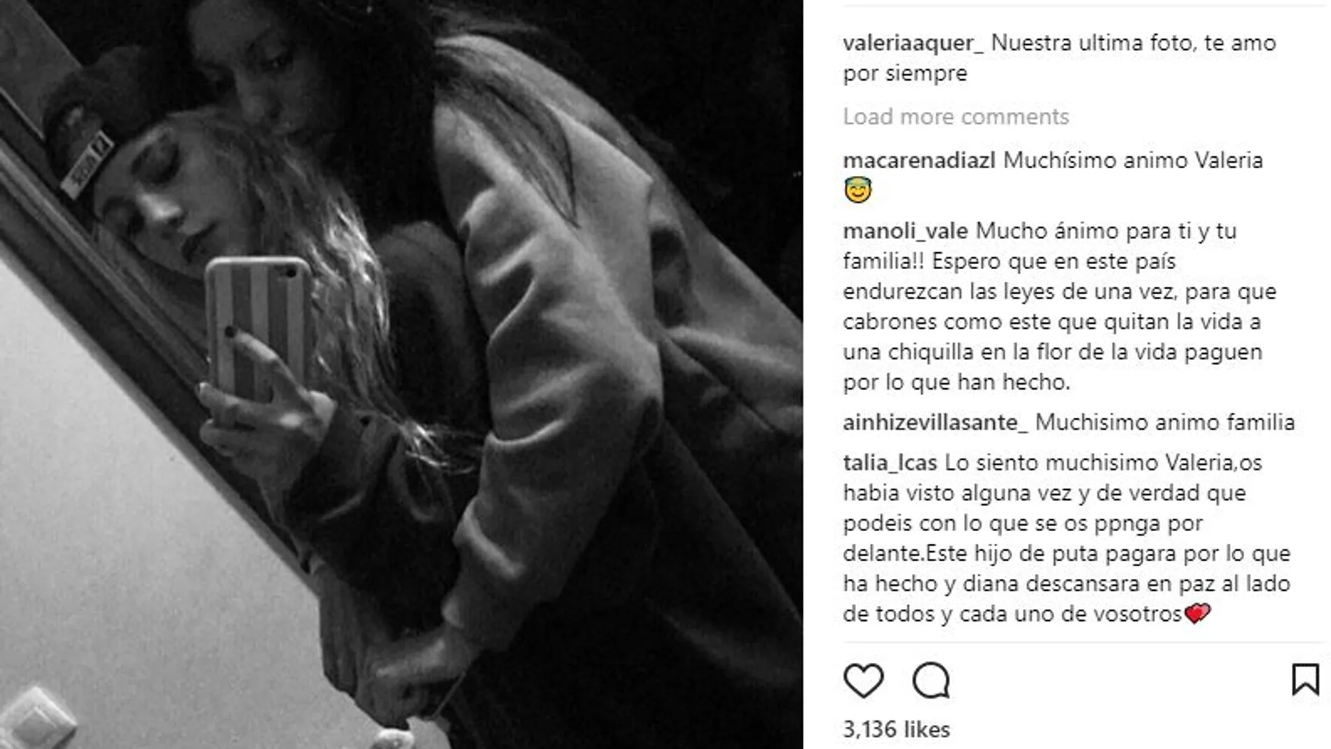 La emotiva despedida de Valeria Quer: «Nuestra última foto, te amo por siempre»