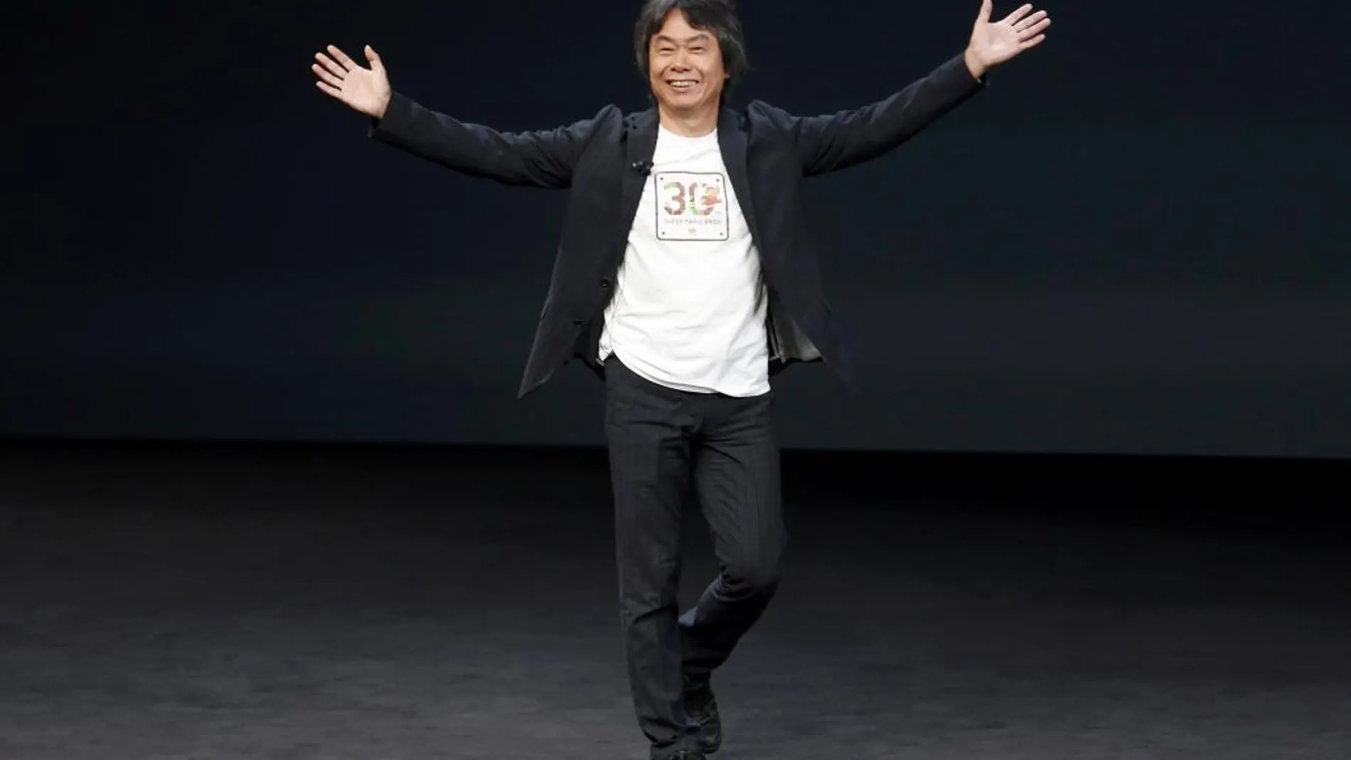 Shigeru Miyamoto, de Nintendo, durante el acto de Apple del pasado miércoles
