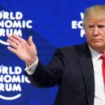 El presidente estadounidense, Donald J. Trump, durante una sesión plenaria del 48º Foro Económico Mundial de Davos (Suiza)