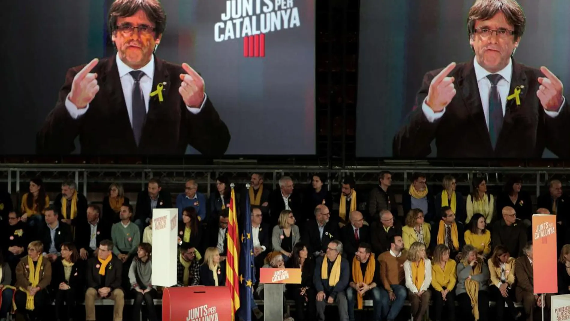 Carles Puigdemont, durante una videoconferencia celebrada ayer