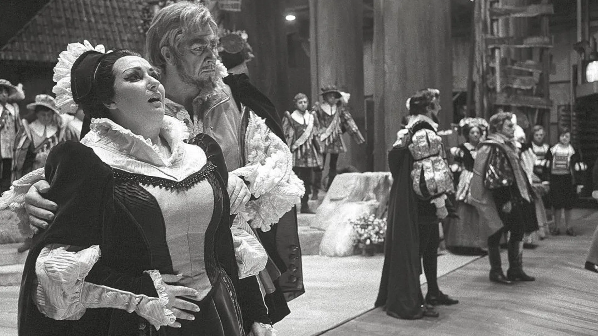 Caballé y Sherrill Milnes, en el histórico montaje de «Luisa Miller» en el Metropolitan de Nueva York, en 1968
