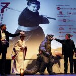 El director la Semana de Cine Fantástico y de Terror de San Sebastián, Josemi Beltrán, durante la inauguración de su 27 edición con la película "Shin Godzilla", del director Shinji Higuchi