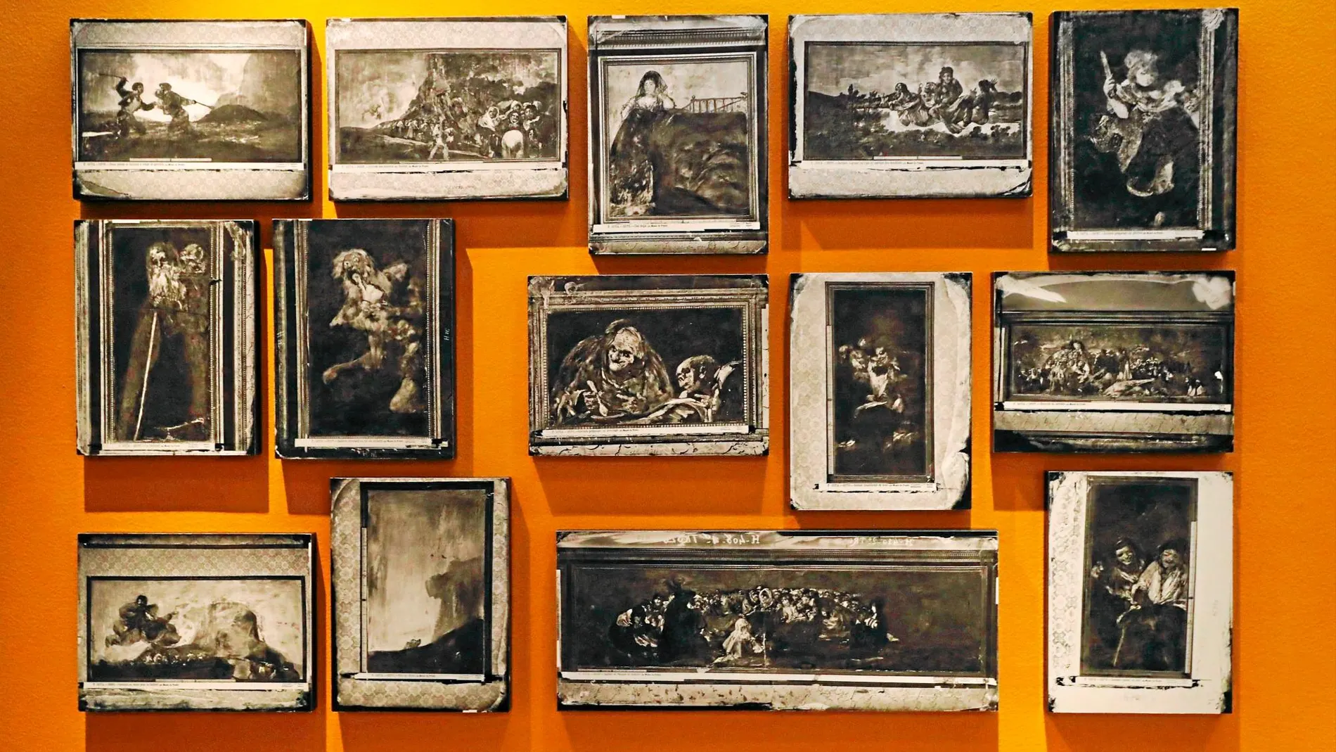 La Real Academia de Bellas Artes de San Fernando dedica la exposición más importante que se ha hecho sobre la obra de Jean Laurent. En la imagen, daguerrotipos de la pintura negra de Goya