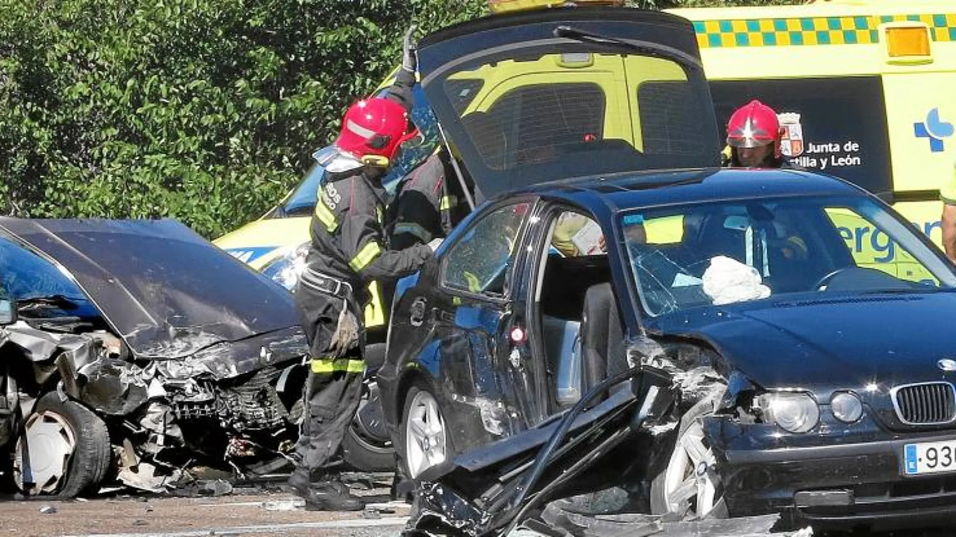 Cuatro heridos en un accidente de coche en Salamanca el pasado mes de septiembre.