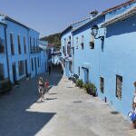 Vista general del municipio malagueño de Júzcar, conocido como el «pueblo pitufo»