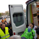 Diego López en el momento de ser trasladado al Hospital