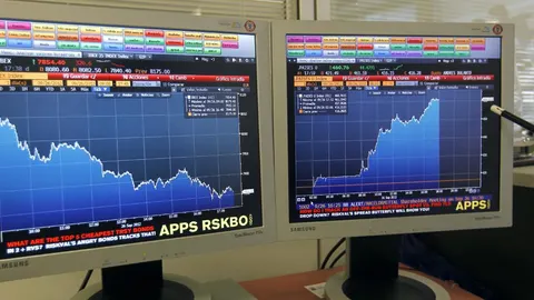 Paneles informativos de la Bolsa de Madrid