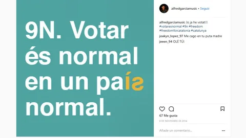 Las redes cargan contra Alfred, de «OT», por su pasado independentista