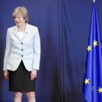 La primera ministra, Theresa May, en su última visita a Bruselas