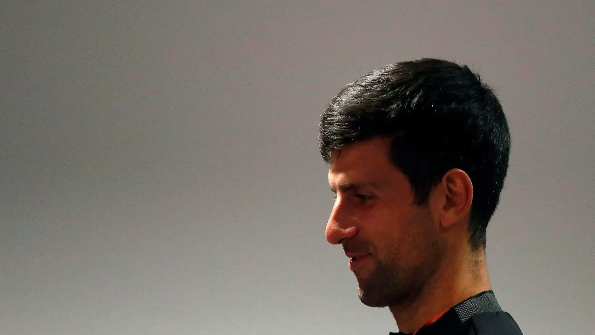 Novak Djokovic durante una rueda de prensa del Mutua de Madrid Open el pasado 7 de mayo