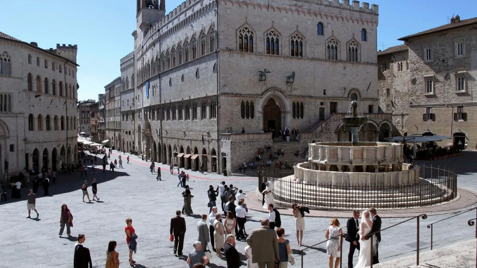 Vista del centro de la ciudad de Perugia, a dos horas de Amatrice