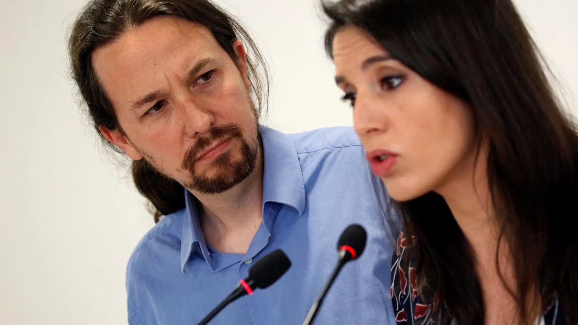 Pablo Iglesias e Irene Montero durante la rueda de prensa/Foto: Efe