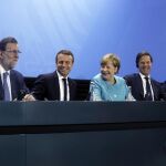 Mariano Rajoy, Emmanuel Macron; Angela Merkel; Mark Rutte y Erna Solberg.
