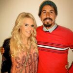 Andrés Ballinas con Natalie Horler, cantante de Cascada, grupo que representa a Alemania