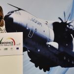 La presidenta de la Junta de Andalucía, Susana Díaz, durante la inauguración de la IV edición de la Aerospace &amp; Defence Meetings-ADM 2018, en Sevilla