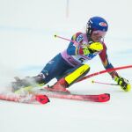 La estadounidense Mikaela Shiffrin durante la primera carrera de slalom celebrada en Killington